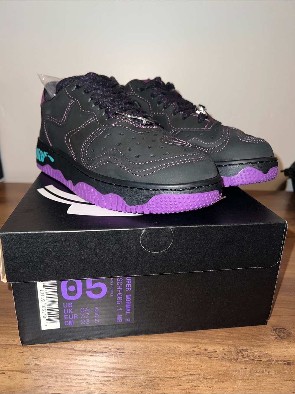 Mschf super normal 2 mars black purple low top sneaker eu 37.5 womens 6.5